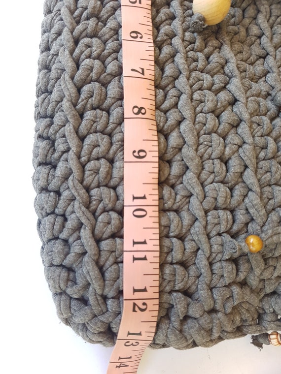 Crochet Handbag Knitted bag of knitwear, Grey Han… - image 6