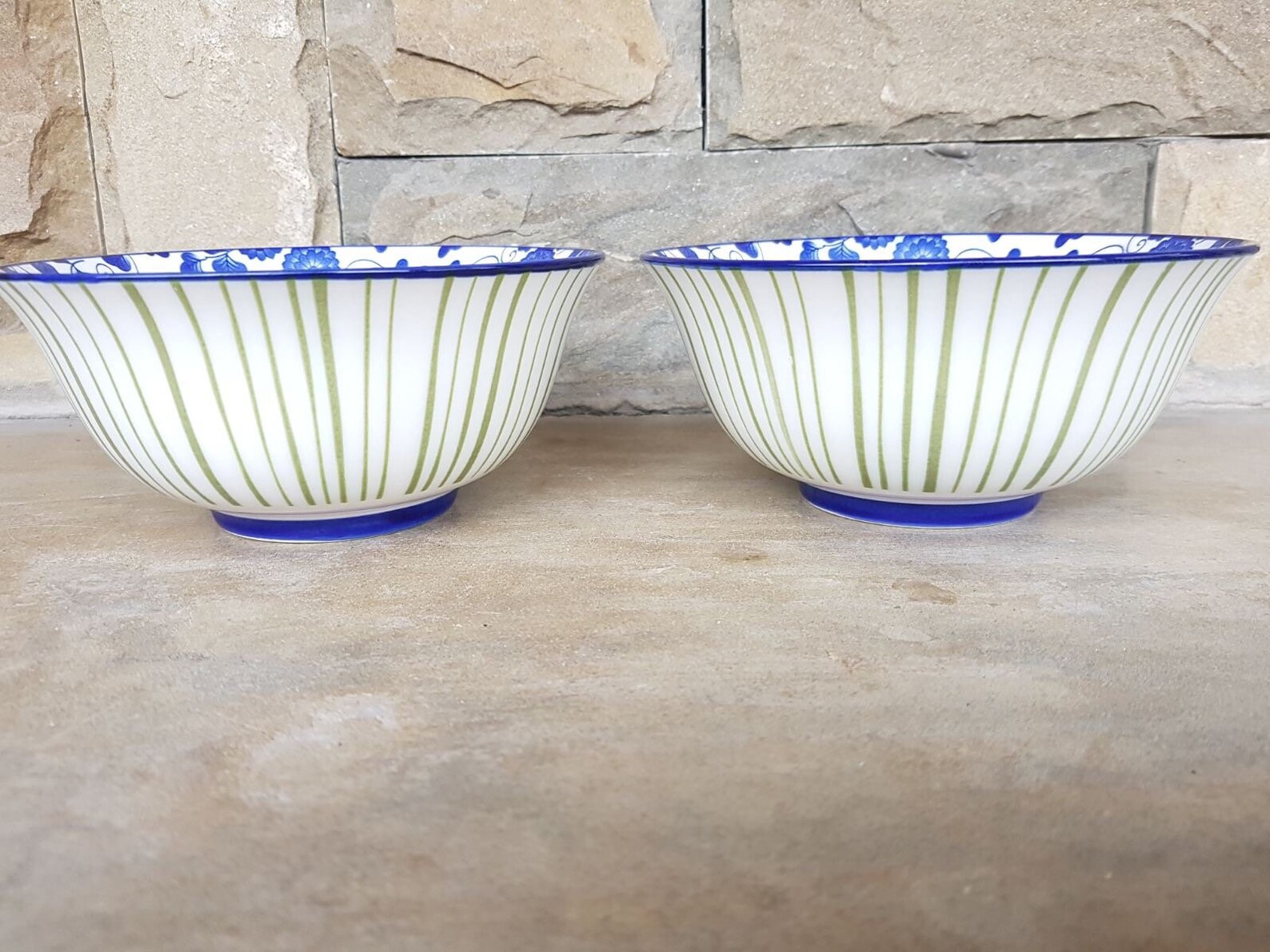 Beautiful Bowls With Blue Flowers,two Serving Bowls, Soup Bowls