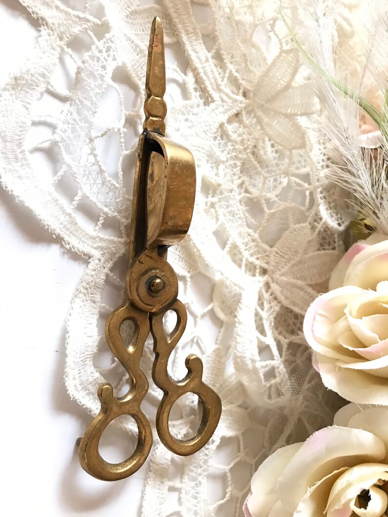 Vintage Brass Scissors Brass Candles Snuffers Antique Solid Etsy