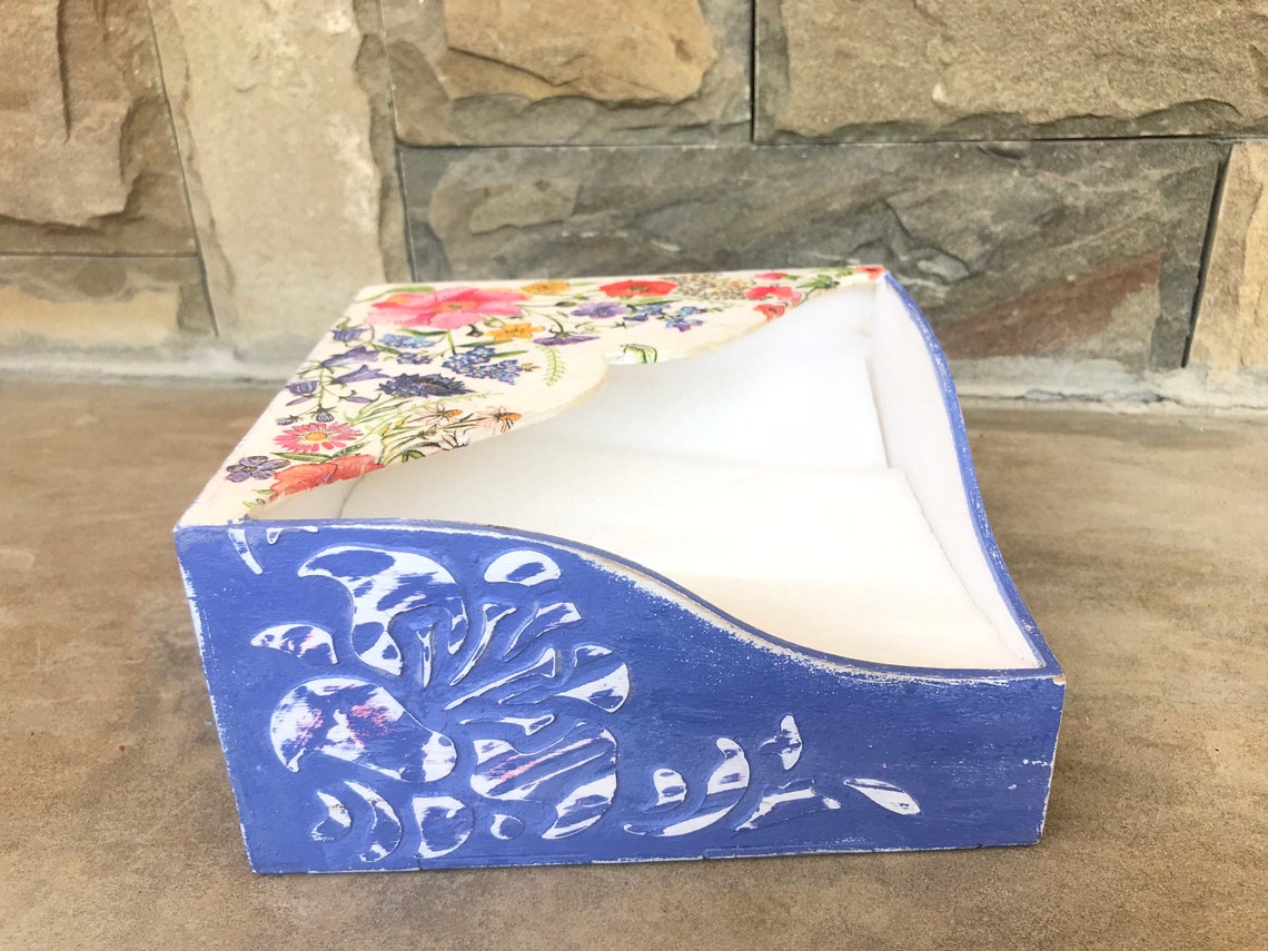 Napkin Box Wooden hand made box for napkins Napkin holder Etsy