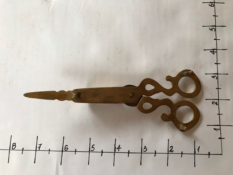 Vintage Brass Scissors Brass Candles Snuffers Antique Solid Etsy