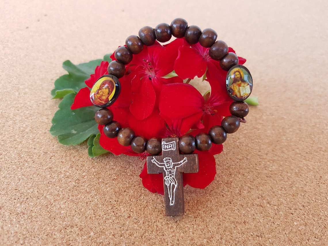 Wooden Bracelet Religious Bracelet Cross Bracelet Alaboria Etsy
