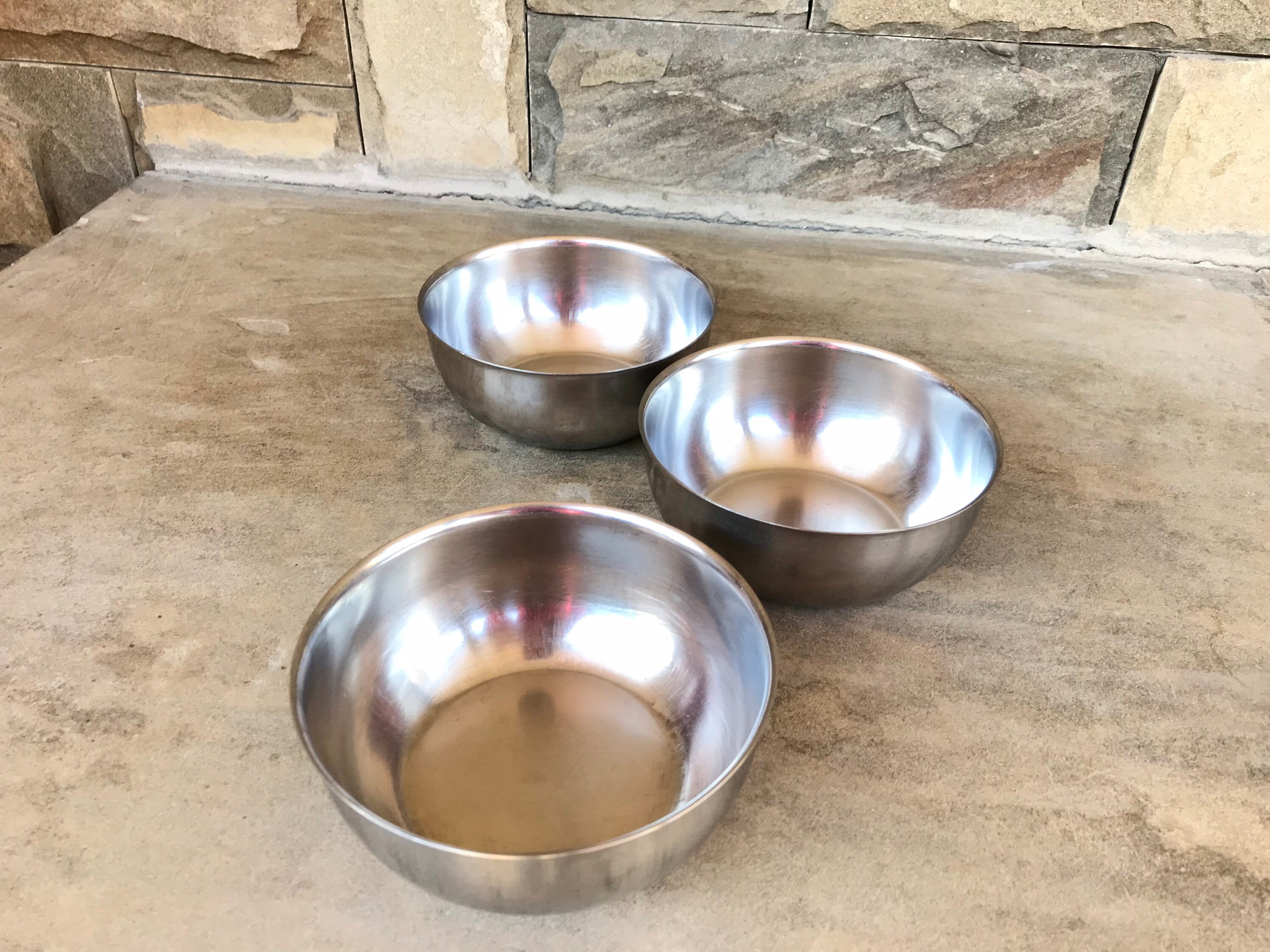 Set of 3 Vintage Small Metal Plates Silver Plates Stainless - Etsy