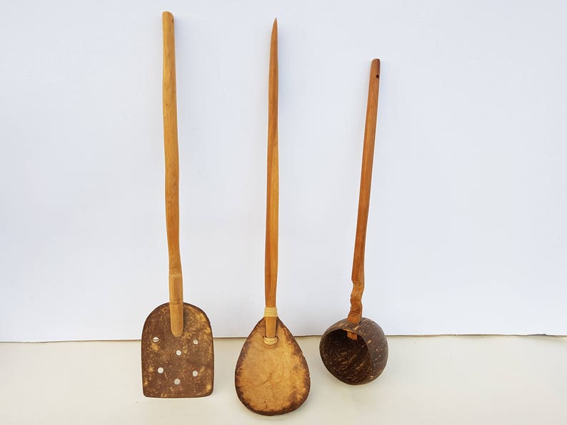 kitchen tools coconut fork coconut spoons coconut set kitchen set eco food kitchen utensil coconut shell spoon wooden spoon