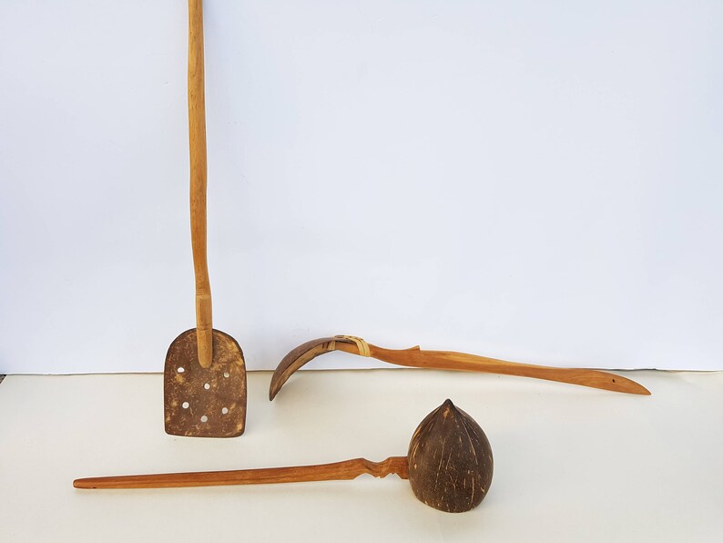 kitchen tools coconut fork coconut spoons coconut set kitchen set eco food kitchen utensil coconut shell spoon wooden spoon