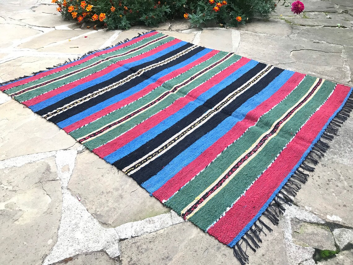 Rag Carpet Recycled Carpet Rug Recycled Rugbathroom Rug Etsy