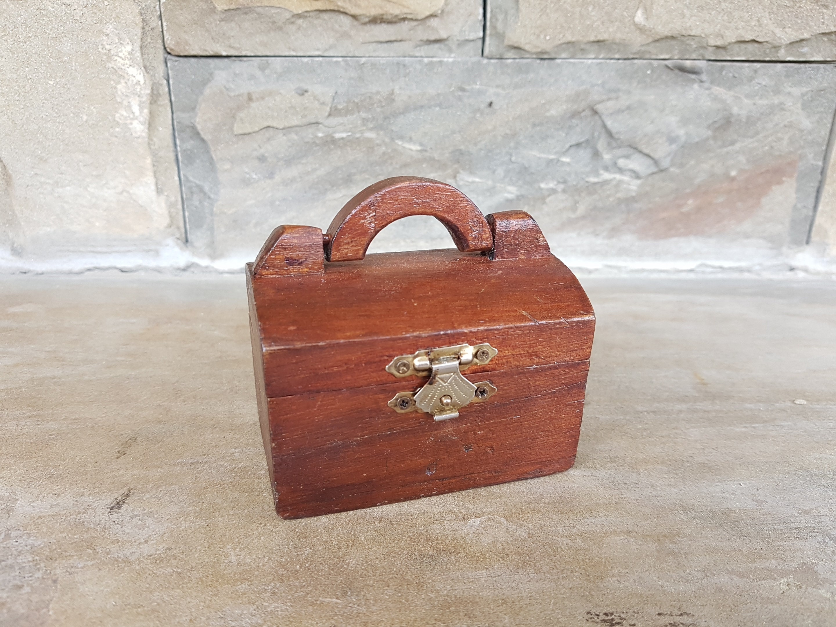 Vintage Wooden Jewelry Box, Carved Wooden Jewelry Box, Woman Gift, Vintage Handmade Wooden Box