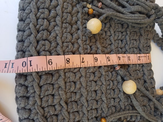 Crochet Handbag Knitted bag of knitwear, Grey Han… - image 7