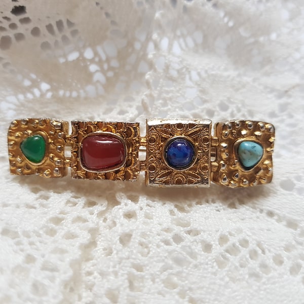 P and M Paris brooch , old brooch with stones,brooch vintage vintage gift, vintage jewelery, women gift, gift for her, P and M Paris