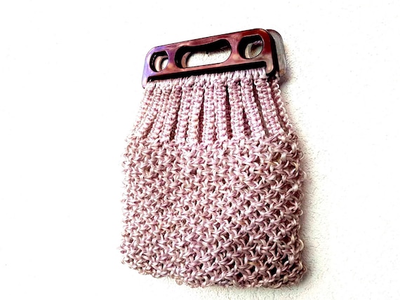 Vintage bag,Macrame bag,handmade bag, nylon macra… - image 1