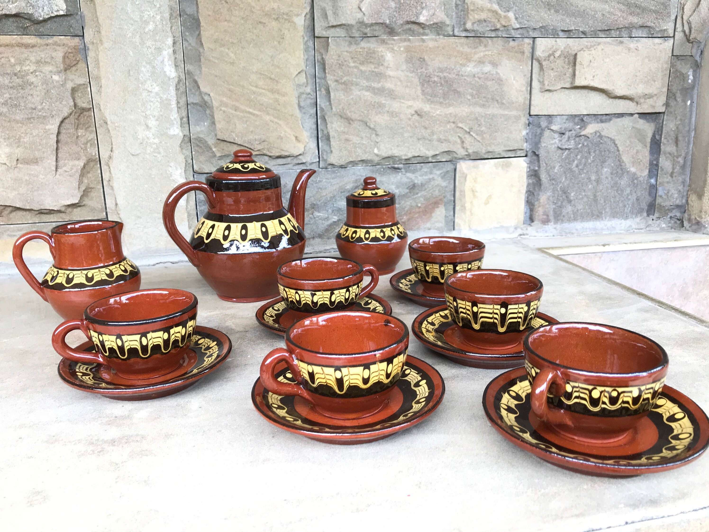 Set of Ceramics Jug Sugar Bowl Milk Jug and 6 Coffee Cups Etsy Australia