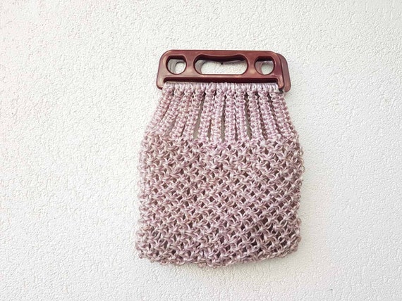 Vintage bag,Macrame bag,handmade bag, nylon macra… - image 10