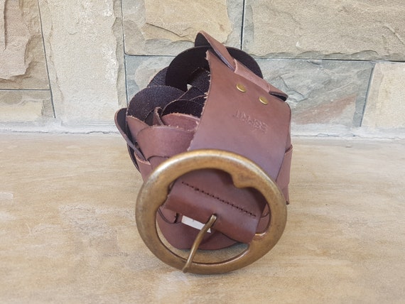Esprit belt, wide leather belt,44  inch, brown le… - image 4