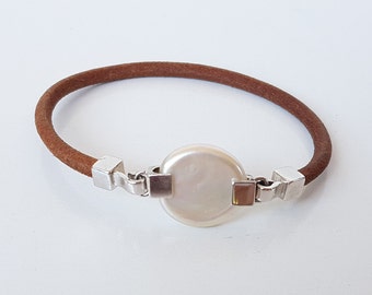 leather bracelet, women's gift, leather maron, unicex bracelet, leather cord,