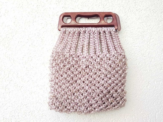 Vintage bag,Macrame bag,handmade bag, nylon macra… - image 2