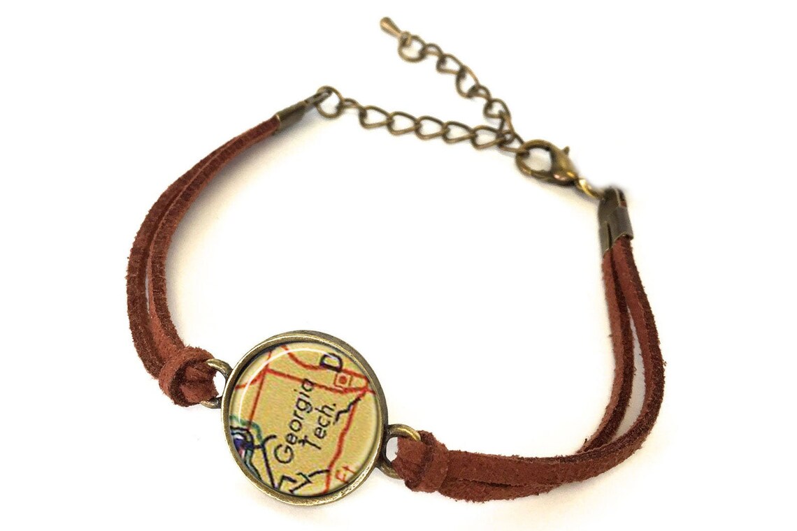 Tech Map Bracelet Created From a Vintage Map. Map Etsy