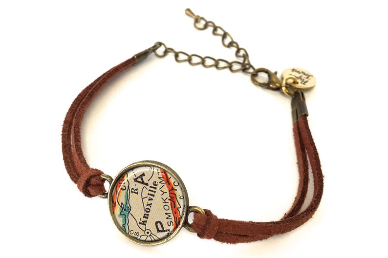 Knoxville Tennessee Map Bracelet Created from a 1937 map
