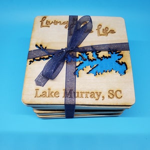 Laser Engraved Lake Murray Coasters