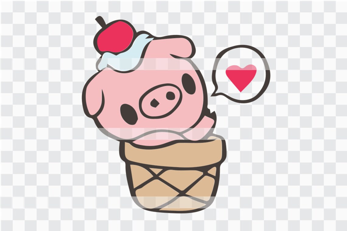 Cute pig SVG baby pig svg cut file kawaii piglet vector | Etsy