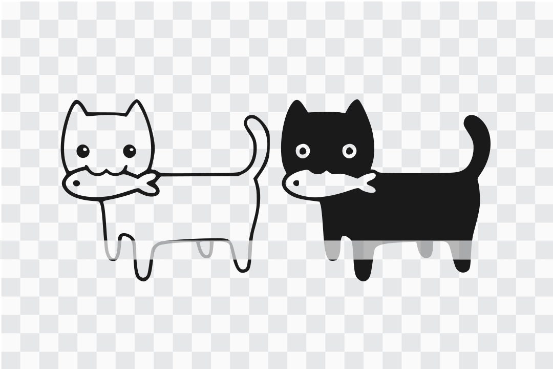 Funny cat SVG cute cat cut file Kawaii cats decal cutting file | Etsy