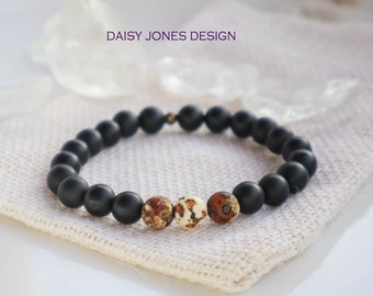 Black Onyx and Fire Agate