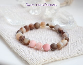 Botswana Agate & Pink Opal