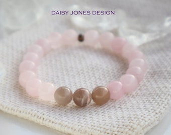 Rose Quartz and Brown Moonstone