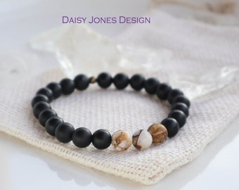 Black Onyx with Brown Jasper