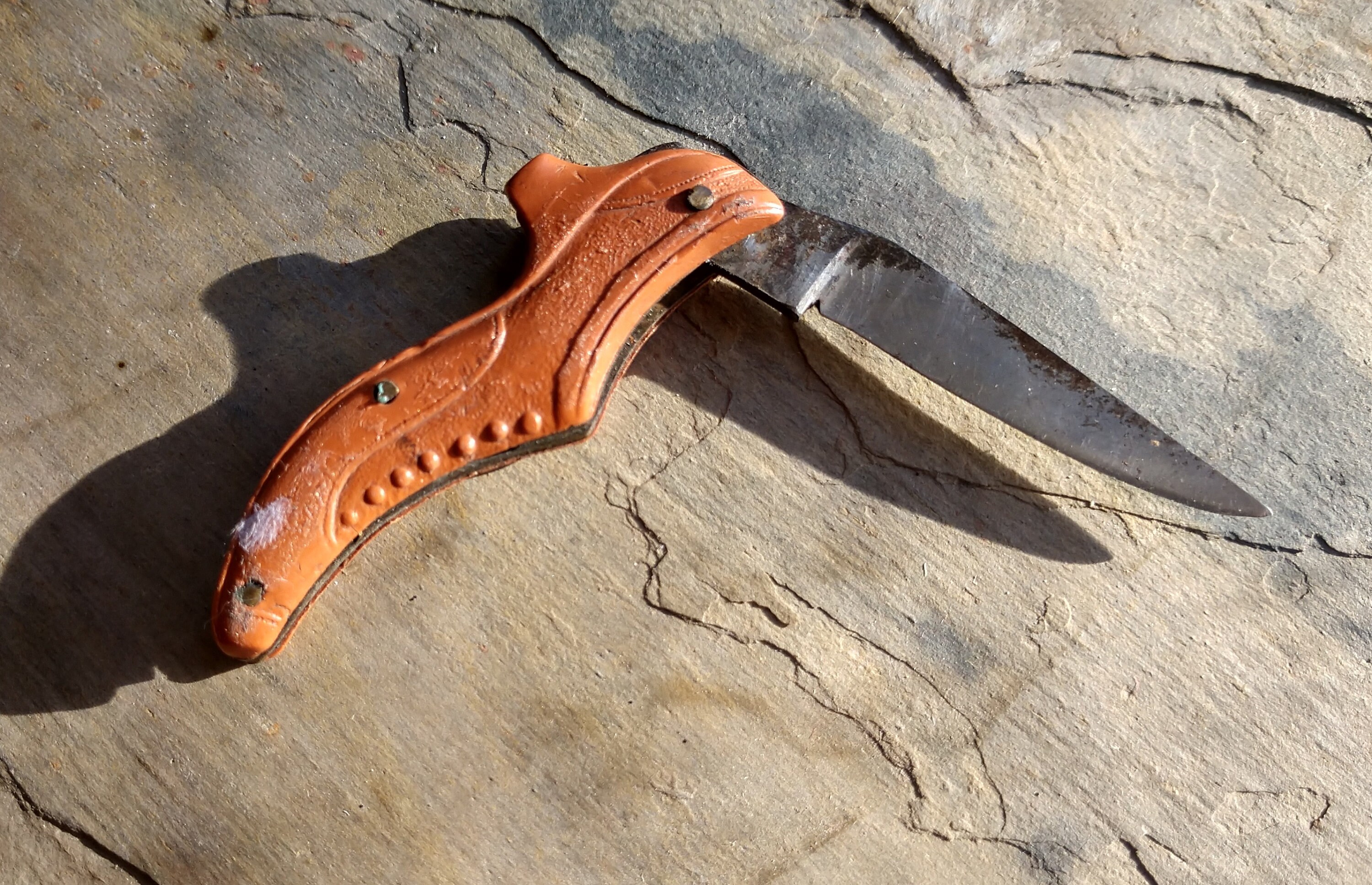 Antique PR Black and Tan Metal shoe shaped pocket knives Etsy