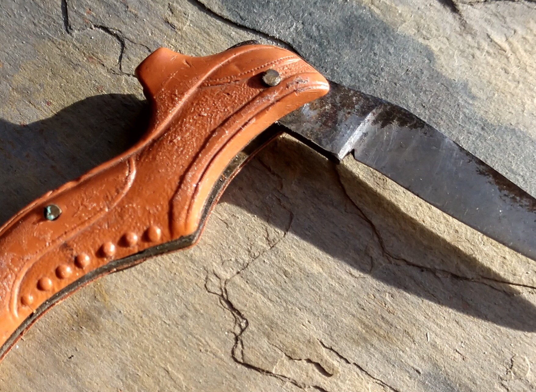 Antique PR Black and Tan Metal shoe shaped pocket knives Etsy