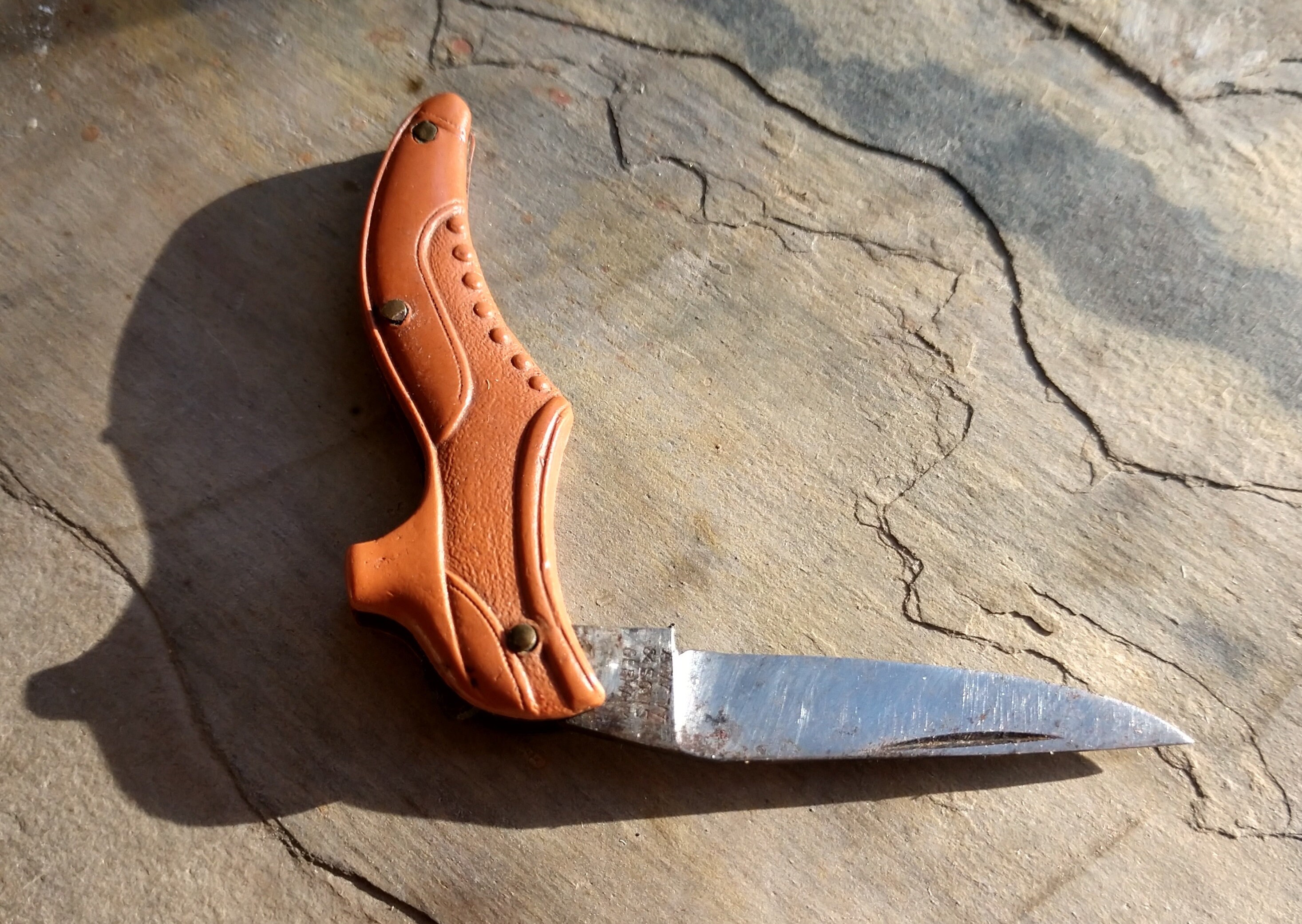 Antique PR Black and Tan Metal shoe shaped pocket knives Etsy