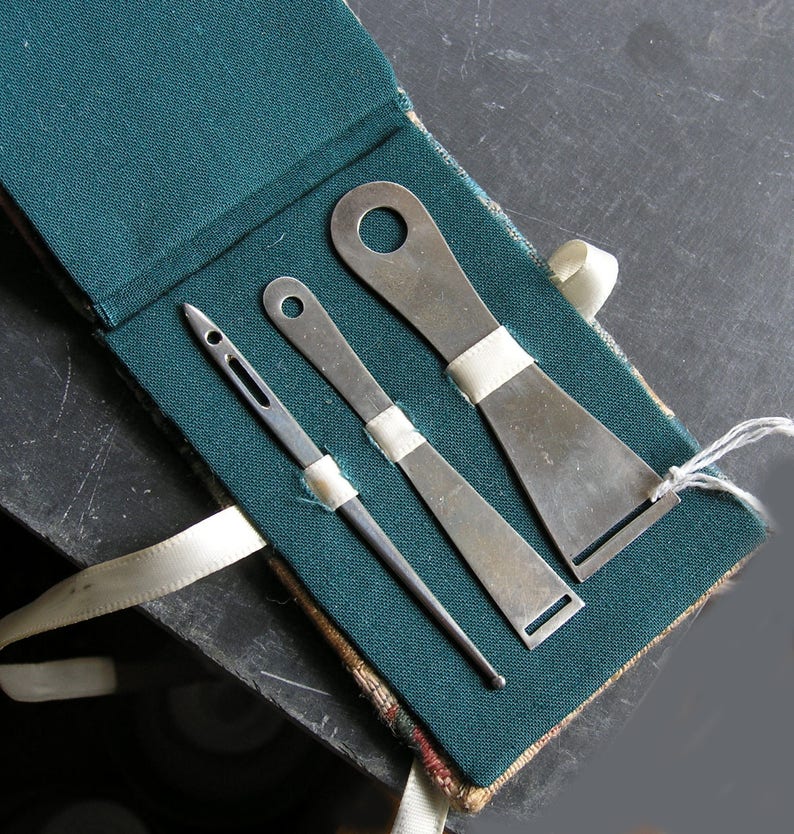 Rare Antique Sterling Silver Bodkins/ Ribbon Threader Set Etsy