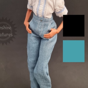 Straight jeans with functional pockets - Monster, Ever after, OMG, Rainbow, Hairmazing, obitsu doll  high fashion clothes