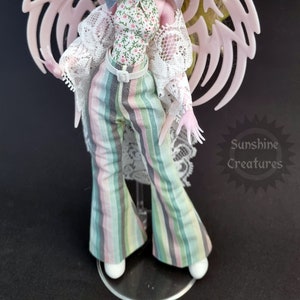 Rainbow striped high-waisted flared steampunk pants - Monster, Ever after, OMG, Rainbow doll  high fashion clothes