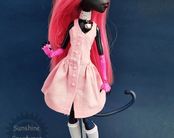 Vestido de verano pastel con falda con volantes - Monster, Ever after, Rainbow, OMG, obitsu, ropa de alta costura para muñecas DC girls