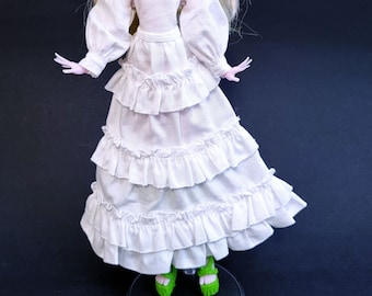 Falda larga con volantes estilo boho - Ropa de alta costura para muñecas Monster, Ever After, OMG, Rainbow, Obitsu y Creatable World.