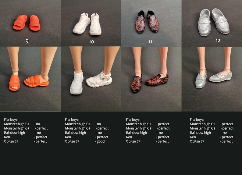 1 paar originele poppenschoenen voor heren: Monster Boy G1 G3, Ever after, Obitsu 27, high fashion Ken Ken afbeelding 4