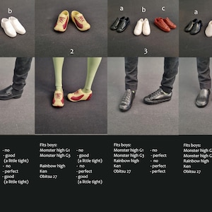 1 paar originele poppenschoenen voor heren: Monster Boy G1 G3, Ever after, Obitsu 27, high fashion Ken Ken afbeelding 2