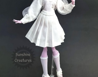 Elegante minifalda plisada clásica - Monster, Ever After, OMG, Rainbow, Obitsu, Creatable World, ropa de alta costura para muñecas DC Girl