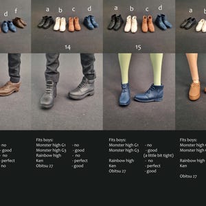 1 paar originele poppenschoenen voor heren: Monster Boy G1 G3, Ever after, Obitsu 27, high fashion Ken Ken afbeelding 5