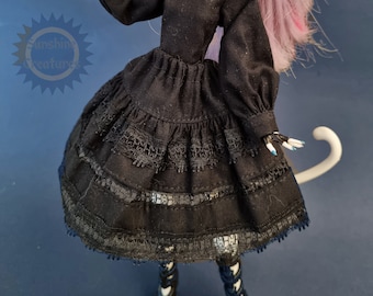 Falda de enagua negra con encaje - Ropa para muñecas Monster, Ever After, OMG, Rainbow