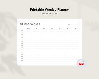ADHD Minimalistic Weekly Planner A4 Printable for Time Managment | PDF | Instant Download, Time Blocking,