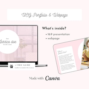 Customizable Free Canva UGC Portfolio Template | Landing Page Canva Website Portfolio Page for Content Creators & Influencers