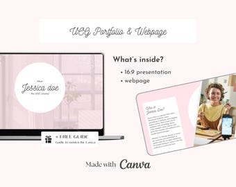 Customizable Free Canva UGC Portfolio Template | Landing Page Canva Website Portfolio Page for Content Creators & Influencers