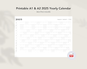 2025 Minimalistic A2 & A1 Wall Calendar | Digital Download | PDF