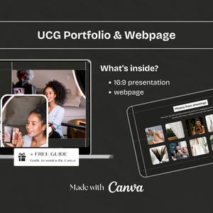 Customizable Free Canva UGC Portfolio Template | Landing Page Canva Website Portfolio Page for Content Creators & Influencers