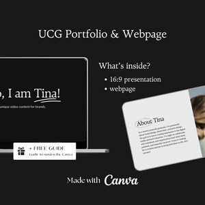 Customizable Free Canva UGC Portfolio Template | Landing Page Canva Website Portfolio Page for Content Creators & Influencers