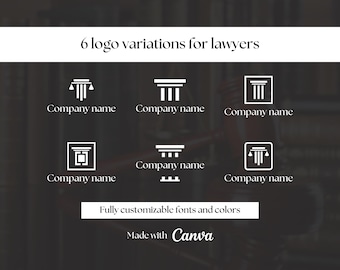 Personalized Editable Lawyer Logo Design | Editable Attorney Branding Template for Canva Free | DIY Legal Professional Marketing DIY