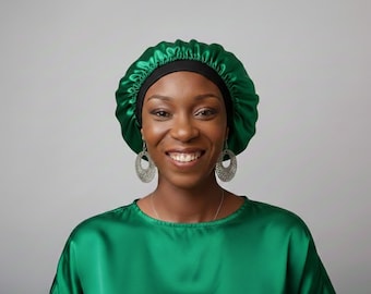 100% Reversible Satin Nighttime Hair Bonnet available in 22 colours.