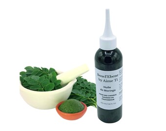 Moringa Oil for Hair / Vegetable Oil Infused with Moringa Leaf Powder for Face, Anti-Wrinkle / Oil for Oily Skin and Blemishes